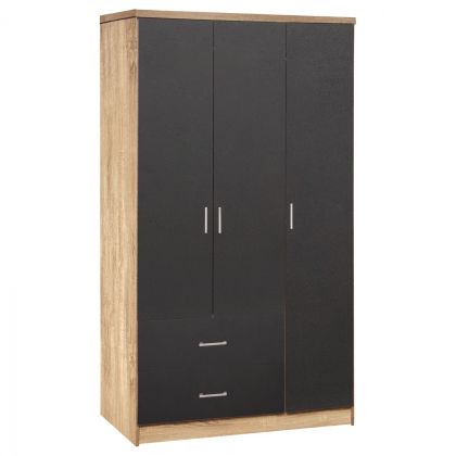 Wardrobe 3 Doors with 2 drawers HM340.04 Sonama 89.2x42x181cm