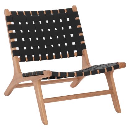 CHAIR FELIPE TOON WOOD WITH BLACK PU 68X79X69Hcm.HM9326.02