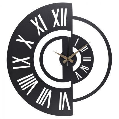 WALL CLOCK METALLIC BLACK HM7448 Φ50 cm.