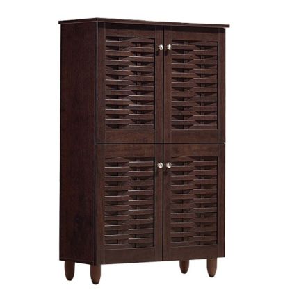 Shoe Cabinet Wooden 4 doors HM2210.01 Wenge 77x34x123