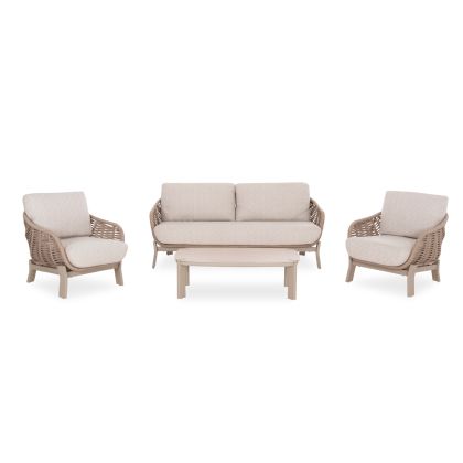 LOUNGE SET 4PCS AMETHYST SM6501.02 BEIGE ALUMINUM-ROPE-SINTERED STONE