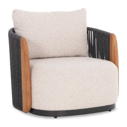LOUNGE ARMCHAIR AUGUSTUS SM6454.01 GREY ALUMINUM--ROPE--OLEFIN 88x85x83H