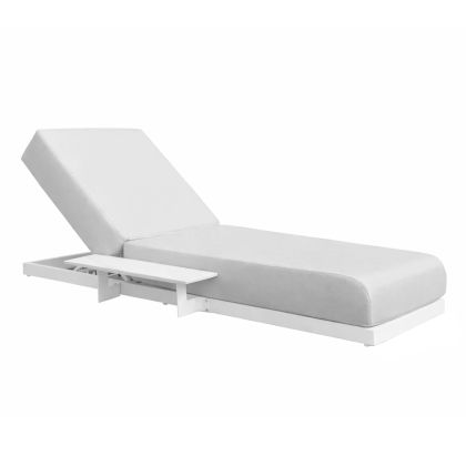SUNLOUNGER WITH INTEGRATED SIDE TABLE SUBLIME SM6560.02 WHITE ALUMINUM & SINTERED STONE 193x69x26H