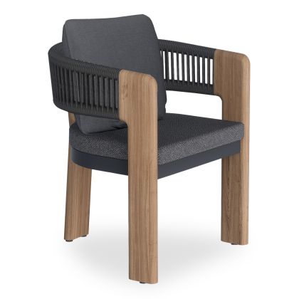 ЕКСТЕРИОРЕН СТОЛ BARON ТОПЛОПРЕНОСЕН АЛУМИНИЙ -- ВЪЖЕ И ОЛЕФИНОВА ПЛАТА В СИВО 59x59x73.5В