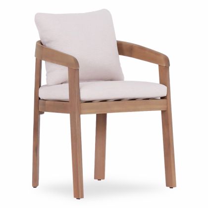 DINING CHAIR CRAVIN HM6441 ACACIA WOOD--CUSHIONS IN BEIGE 58x61x74Hcm.