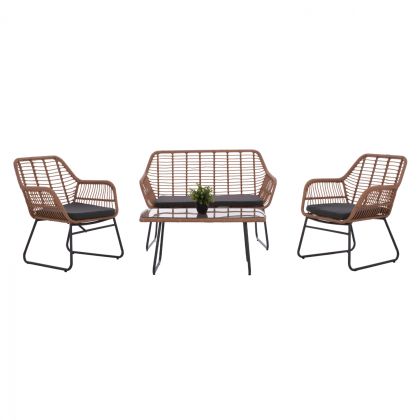 Set Outdoor spaces HM5530 metallic with rattan