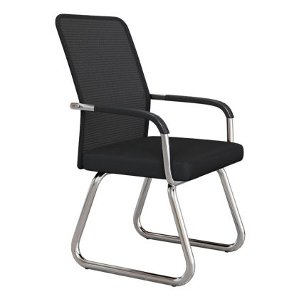 VISITOR'S CHAIR STED HM1232.01 BLACK MESH--CHROMED LEGS/ARMS 55x59x89Hcm