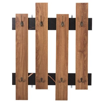 WALL COAT HANGER WESSON HM8940.15 MELAMINE IN BLACK MARBLE & NATURAL 64x4x79Hcm.