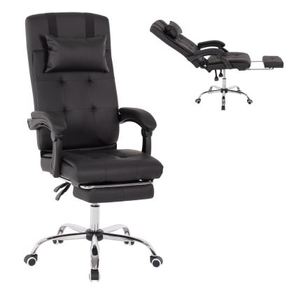 EXECUTIVE OFFICE CHAIR HM1057.11 BLACK WITH FOLDING FOOTREST 58x71x128Hcm.