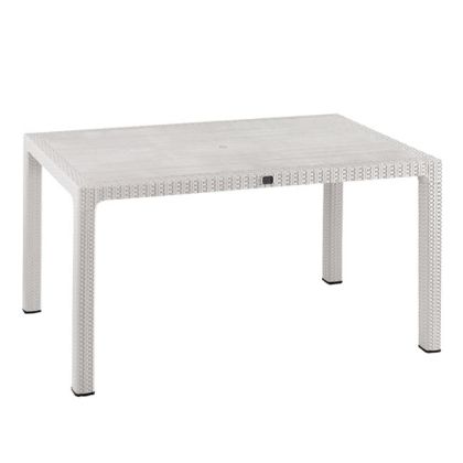 Polypropylene table TODOR 150x90x73.5 rattan white with UV protection HM5737.01