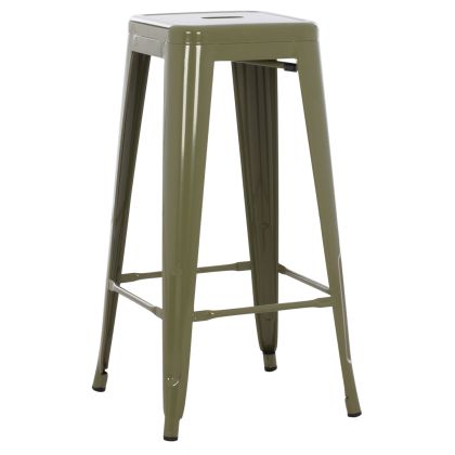ΣΚΑΜΠΟ BAR ΜΕΤΑΛΛΙΚΟ MELITA ΣΕ ТЪМНО МАСЛИНОВО ЗЕЛЕНО HM8642.03 43x43x78 ек.