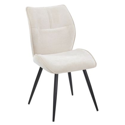 DINING CHAIR GAFF HM18425.02 BEIGE FABRIC-METAL BLACK LEGS 50x67x89Hcm.