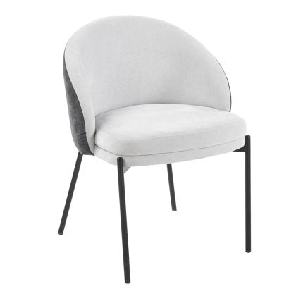 DINING CHAIR DETTON HM18426.01 GREY FABRIC-METAL BLACK LEGS 50x55x77Hcm.