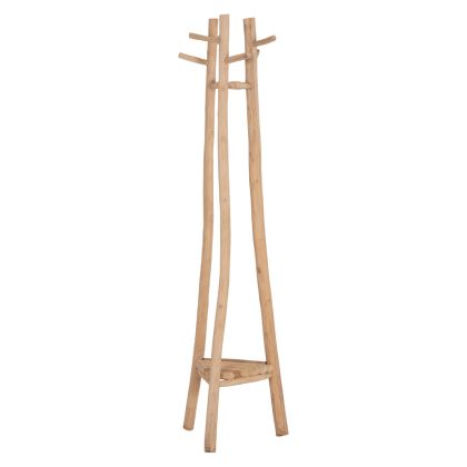FLOOR STANDING HANGER TRIDEM HM4881 TEAK WOOD IN NATURAL 52x52x200Hcm.