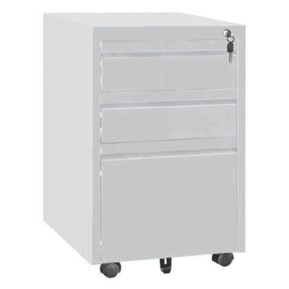 OFFICE CHEST OF DRAWERS SIDER HM6635.02 METAL IN WHITE--3 DRAWERS WITH LOCK 39x50x60Hcm.