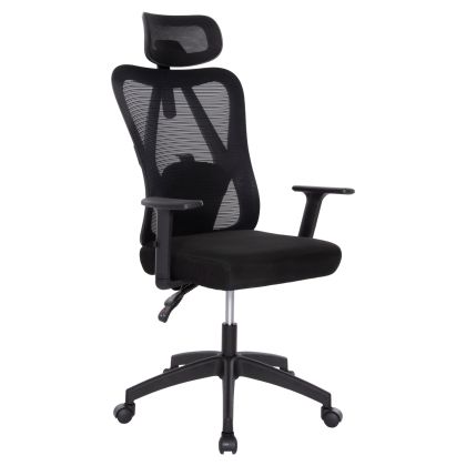 OFFICE CHAIR MEXER ΗΜ1195.01 BLACK MESH-BLACK PP BASE 68x70x136Hcm.