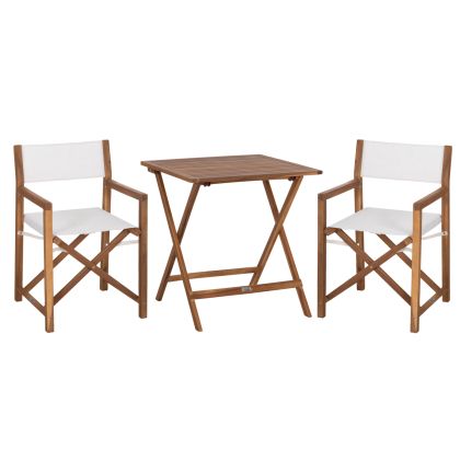 OUTDOOR DINING SET 3PCS SOUL HM10984.02 ACACIA WOOD--ECRU TEXTILENE