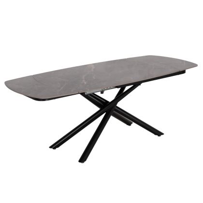 DINING TABLE EXTENDABLE VANTA HM18408 CERAMIC TOP IN GREY MARBLE COLORING 136-199x90x77Hcm.