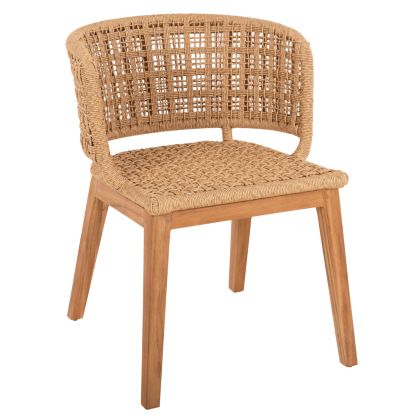 ARMCHAIR INDOORS FARLEY HM9827 TEAK WOOD-SYNTHETIC ROPE-NATURAL COLOR 58x59x72Hcm.