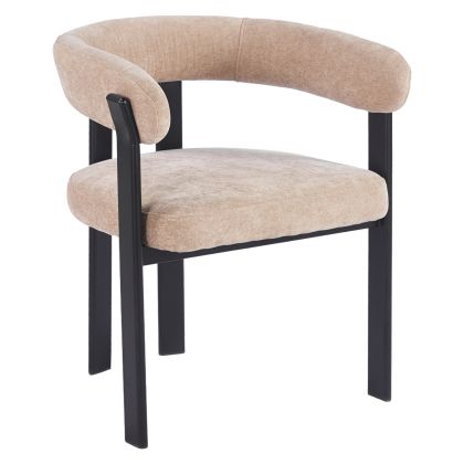 DINING CHAIR SHEMI HM18476.11 BROWN VELVET--METAL LEGS IN BLACK 65x56x79Hcm.