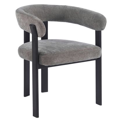 DINING CHAIR SHEMI HM18476.12 GREY VELVET--METAL LEGS IN BLACK 65x56x79Hcm.