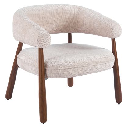ARMCHAIR KERN HM18478.01 BEIGE FABRIC--METAL LEGS WALNUT HEAT TRANSFER 70x64x72Hcm.