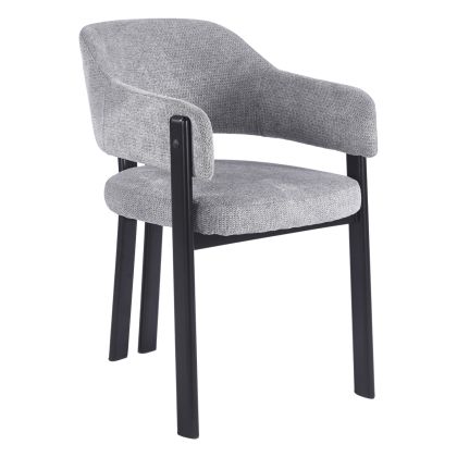 DINING CHAIR DIRENO HM18477.11 GREY FABRIC--METAL LEGS IN BLACK 57x58x81.5Hcm.