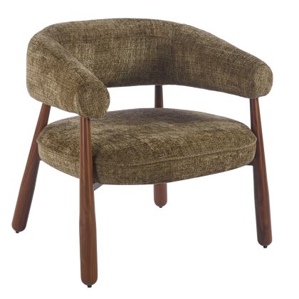 ARMCHAIR KERN HM18478.03 GREEN FABRIC--METAL LEGS WALNUT HEAT TRANSFER 70x64x72Hcm.
