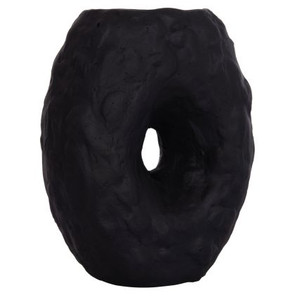 DECORATIVE TABLE VASE NAMENTIS HM4673.01S TERRACOTA IN BLACK COLOR--22x13x28Hcm.