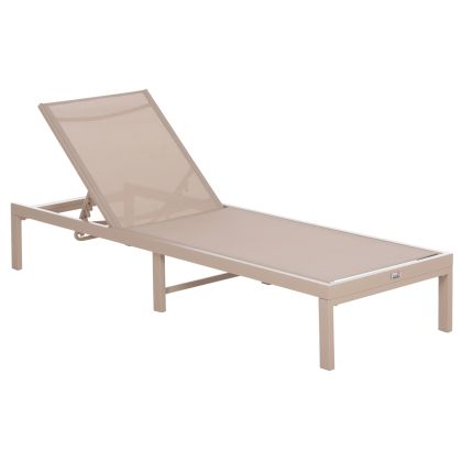 ALUMINUM SUNBED THATCHER HM5983.04 CHAMPAGNE-COLORED FRAME & TEXTILENE 197x64x92Hcm.