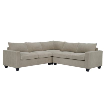 CORNER SOFA CALDER HM3286.03 BEIGE FABRIC 254x254x90(seat)x91Hcm.