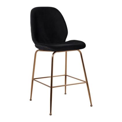 Bar Stool Nora Black Velvet & Gold Metallic Frame HM8524.04 48x61x103 cm