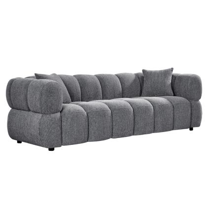 SOFA 3-SEATER NORIKA- GREY FABRIC 220x88x85Hcm.