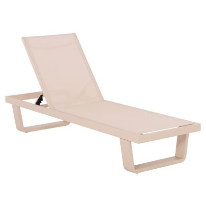 ALUMINUM SUNBED RICKON WITH TESLIN FABRIC HM6292.04 CHAMPAGNE COLOR 198x61,5x97Hcm.