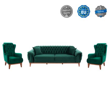 HM11746.13,BENNINGTON 3-pcs livingroom set, cypress green velvet