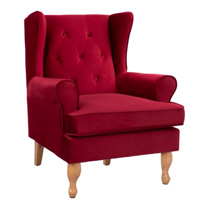 Armchair Red Velvet Brandon 81x83x101cm HM3073.14