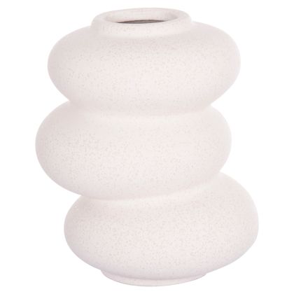 CERAMIC TABLE DECOR ROOK HM4628.01 OFF WHITE WITH CRYSTALLISATION Φ14x19Hcm.