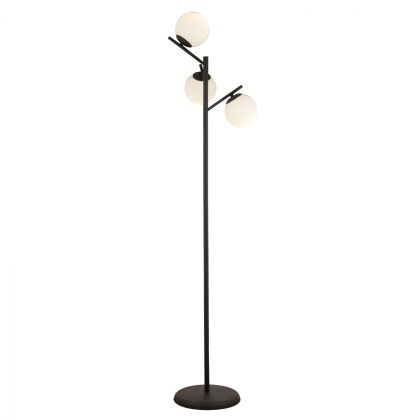 FLOOR STANDING LUMINAIRE 3-LIGHT ΗΜ7433.01 BLACK METAL-WHITE BULBS 30x175H cm.