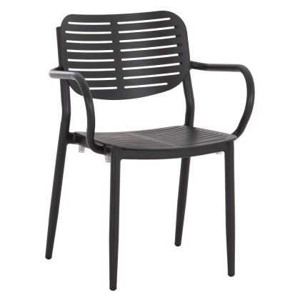 DINING CHAIR HILLIARD HM6644.01 ALUMINUM IN CHARCOAL COLOR 58x52x78Hcm.