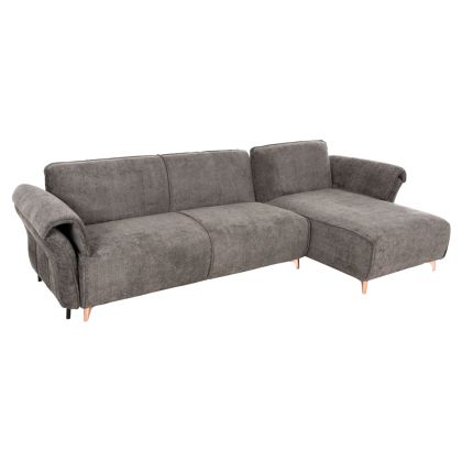 CORNER REVERSIBLE SOFA-BED MAILO HM6071.02 DARK GREY FABRIC-METAL LEGS 300x150x80Hcm.