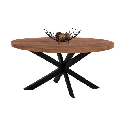 LEVINHO Oval Dining Table 160 × 90 × 77 cm – Natural