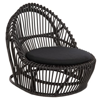 ARMCHAIR ENTROPY HM9840.03 NATURAL POLISHED RATTAN WITH CUSHION-BLACK 80x97x85Hcm.