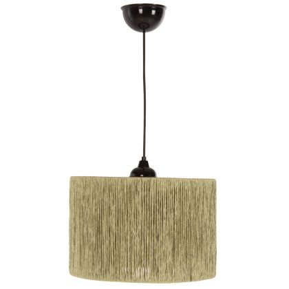 CEILING PENDANT LAMP INDOORS HM7944.03 PISTACHIO GREEN COLORED PAPER ROPE CAP Φ30x67Hcm.