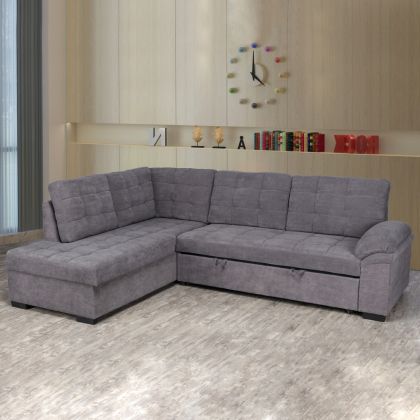 Sofa bed Jade left corner in dark grey color HM3144.02L 252x159x84h cm