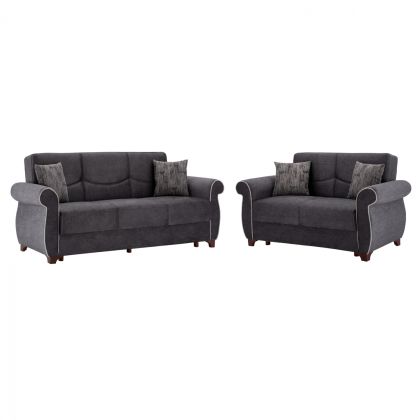 Set Living Room 2pieces 2Seater & 3Seater Sofa Milas HM3068.11 Grey