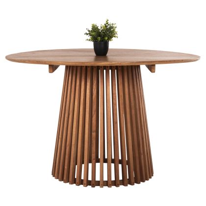 DINING TABLE ROUND FRANTZ HM9388.11 SOLID MINDI WOOD IN NATURAL Φ120X76,5Hcm.