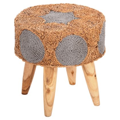 ТАБУРЕТКА - ТИКОВО ДЪРВО-  ЕСТЕСТВЕНО - СИВО Φ43x45Hcm.