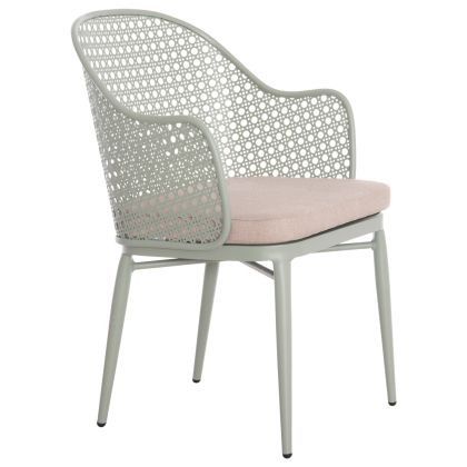 ALUMINUM ARMCHAIR OREGO HM6268.06 PISTACHIO GREEN-CUSHION BEIGE 56x59x81Hcm.