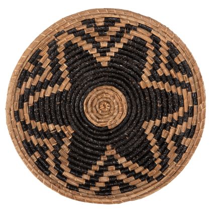 WALL DECOR ROUND HM7863 MENDONG GRASS IN NATURAL-BLACK Φ51x6(depth)cm