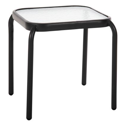 ВЪНШНА ПОМОЩНА МАСА КВАДРАТНА DIDO HM5975.01 МЕТАЛ В АНТРАЦИТ-СТЪКЛО 41x41x43Hcm.